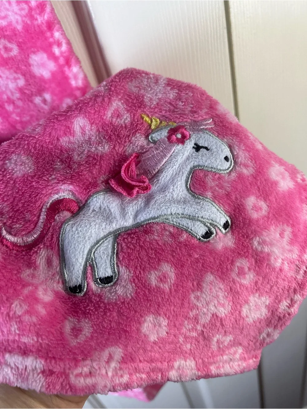 Le Bebe Favorite Pink White Unicorn Baby Blanket Floral Hearts Butterfly Lovey